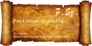 Pavlicsek Szibilla névjegykártya
